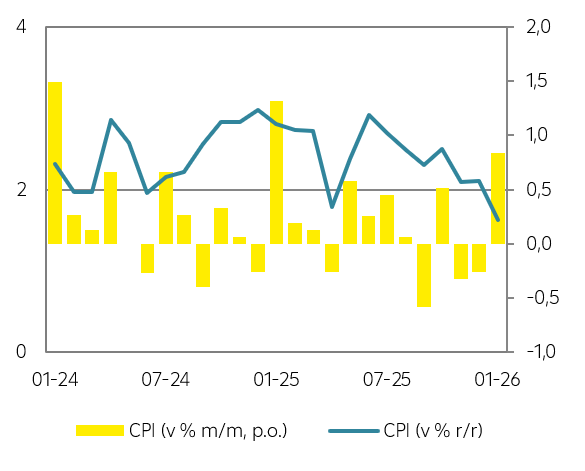 Vývoj spotřebitelské inflace