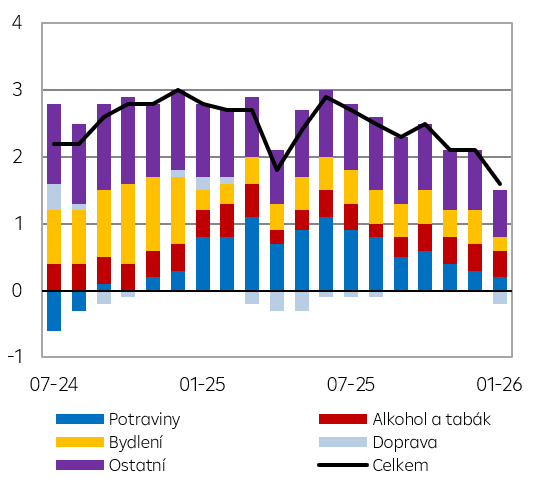 Struktura meziroční míry inflace