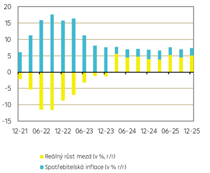 Vývoj mezd a inflace